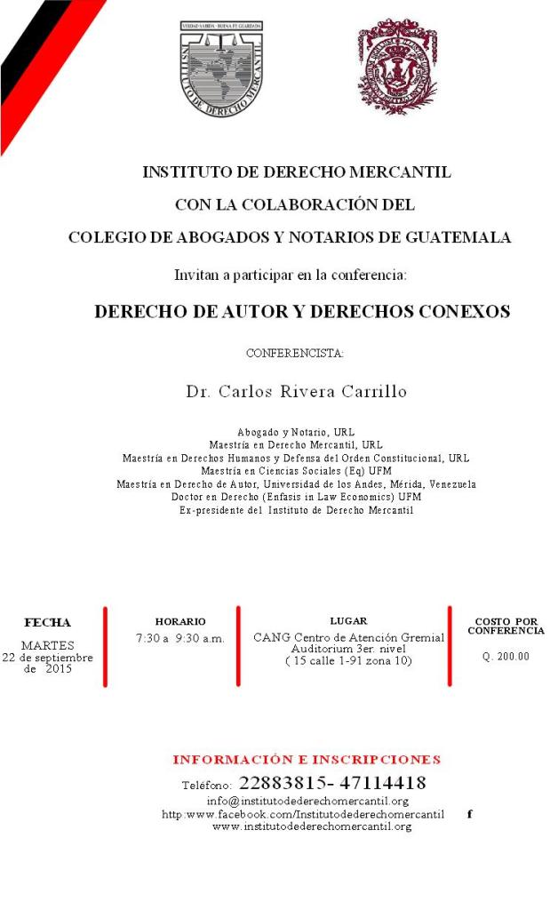 DERECHO DE AUTOR Y DERECHOS CONEXOS 2015