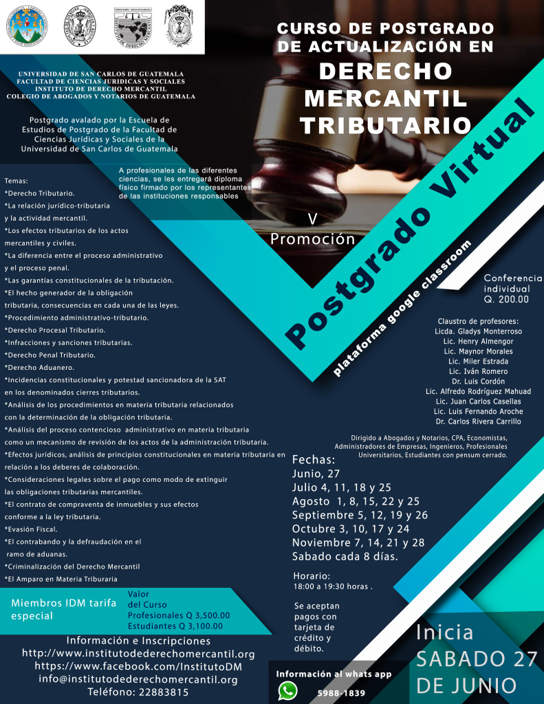 POSTGRADO VIRTUAL DERECHO MERCANTIL TRIBUTARIO