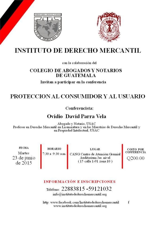 PROTECCION AL CONSUMIDOR Y AL USUARIO 2015